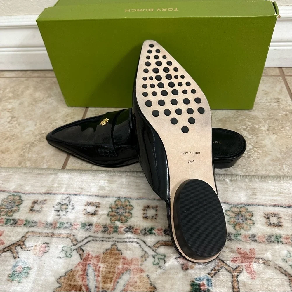 New Tory Burch patent leather Pointed Toe Mule shoes size 7.5